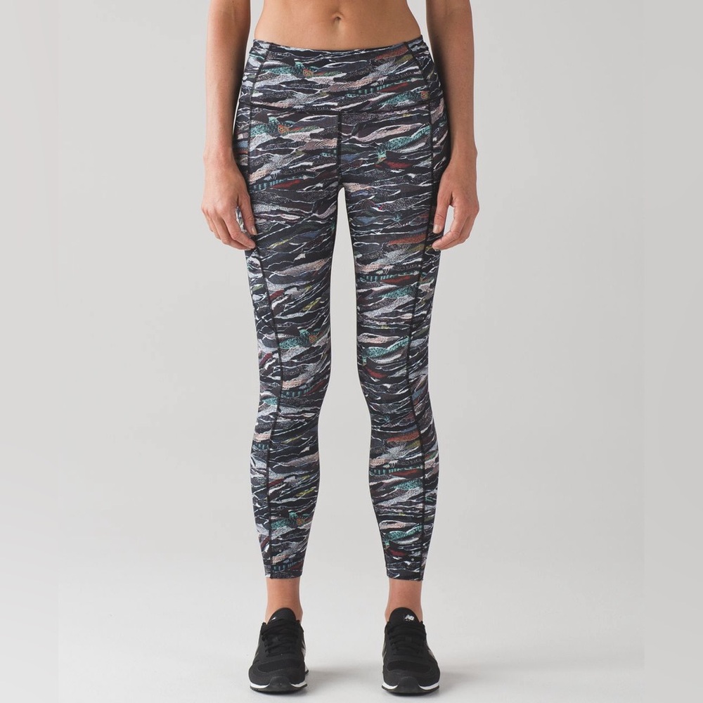 Lululemon Fast And Free 7/8 Tight - Mini Sweatr Multi Black Leggings